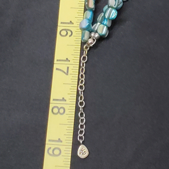 BARSE Mother Pearl Turquoise 925 Sterling Silver 3 Layer 18" Necklace & Bracelet - Picture 11 of 14